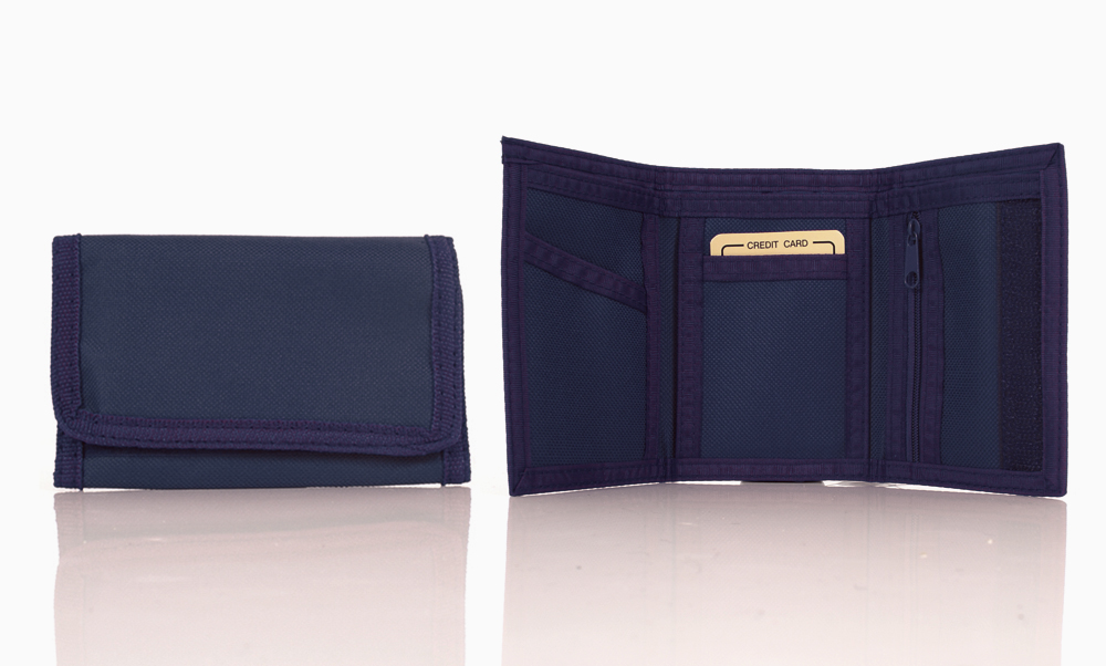 (image for) 8008 NAVY Trifold Canvas Wallet